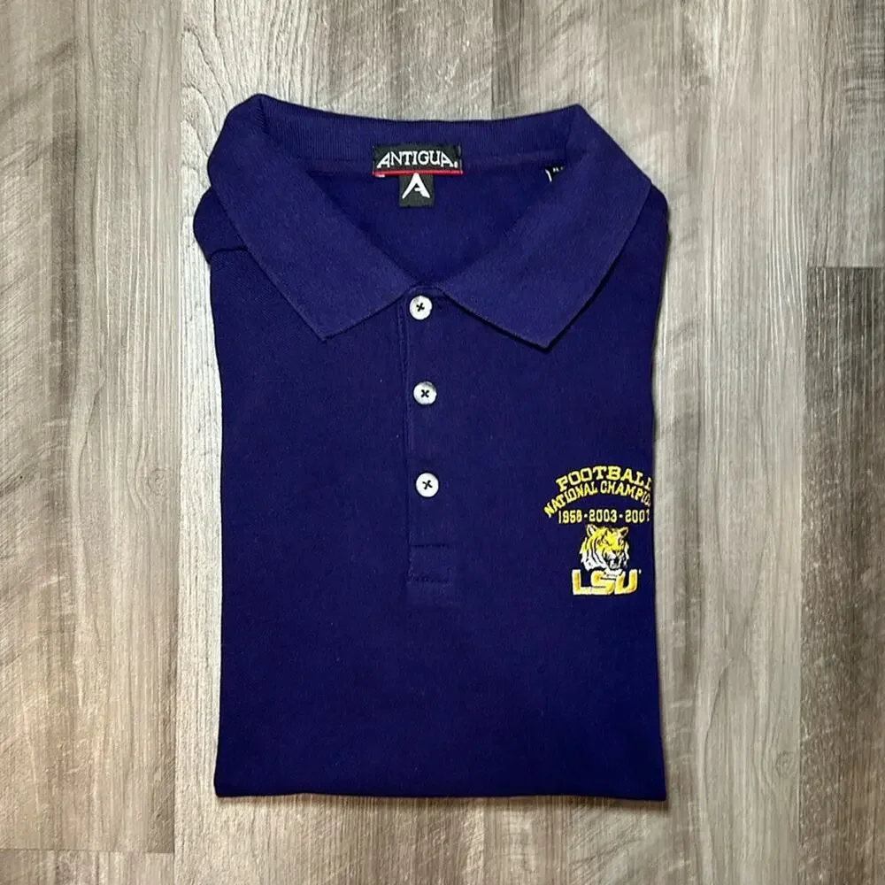LSU Tigers Football National Champions Antigua Polo - XL